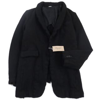 コムデギャルソンオムプリュス(COMME des GARCONS HOMME PLUS)の未使用品○COMME des GARCONS HOMME PLUS コムデギャルソンオムプリュス 2022年製 PJ-J016 ウール100% 縮絨加工 シングル ジャケット ブラック XL 日本製 正規品 メンズ 定価108,900円(その他)