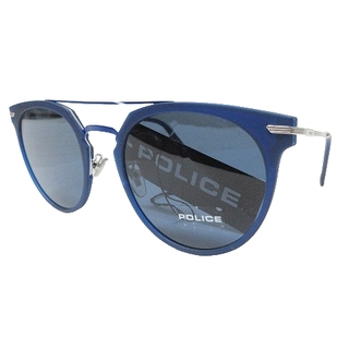 ポリス(POLICE)のポリス タグ付き サングラス ボストン ダブルブリッジ ブルー IBO53(サングラス/メガネ)