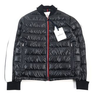 MONCLER - 未使用品○MONCLER モンクレール 2022年製 I10911A00005 595ZJ ARROUX GIUBBOTTO ロゴワッペン付き トリコロール リブ切替 ダブルジップ ダウンジャケット ブラック系 2 正規品 メンズ