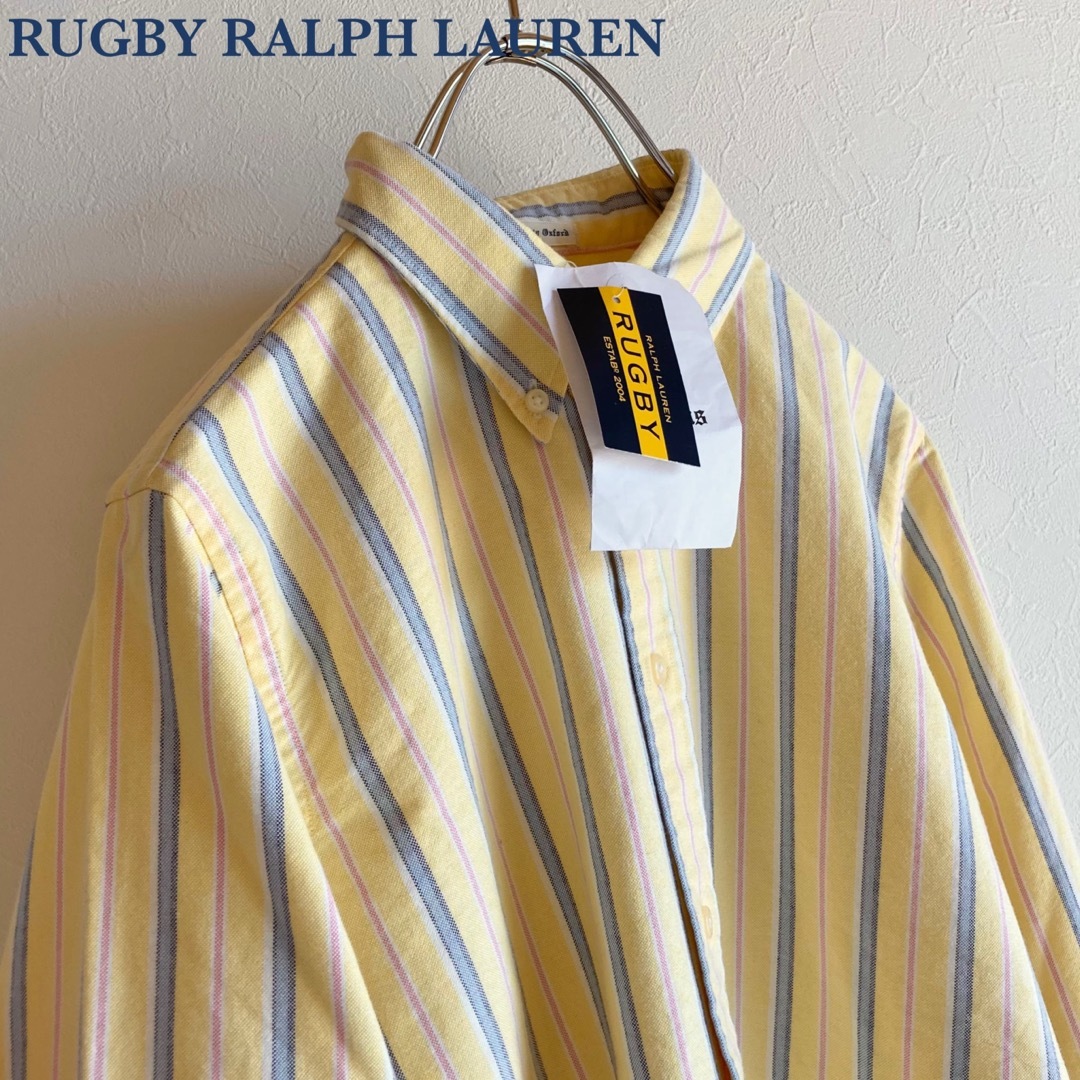 Ralph Lauren(ラルフローレン)の新品 ラルフローレン ラグビー ストライプ オックスフォード BD シャツ 8 レディースのトップス(シャツ/ブラウス(長袖/七分))の商品写真