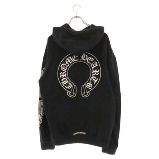 クロムハーツ(Chrome Hearts)のCHROME HEARTS クロムハーツ Horseshoe Pullover Hoodie ホースシュー クロス バックプリント プルオーバーパーカー ブラック 2212-304-0060(パーカー)