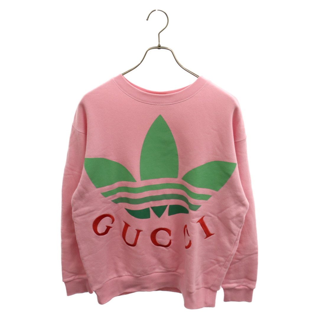 Gucci(グッチ)のGUCCI グッチ ×adidas コットンジャージー スウェットシャツ クルーネック トレーナー ピンク 721361 XJE2B メンズのトップス(スウェット)の商品写真