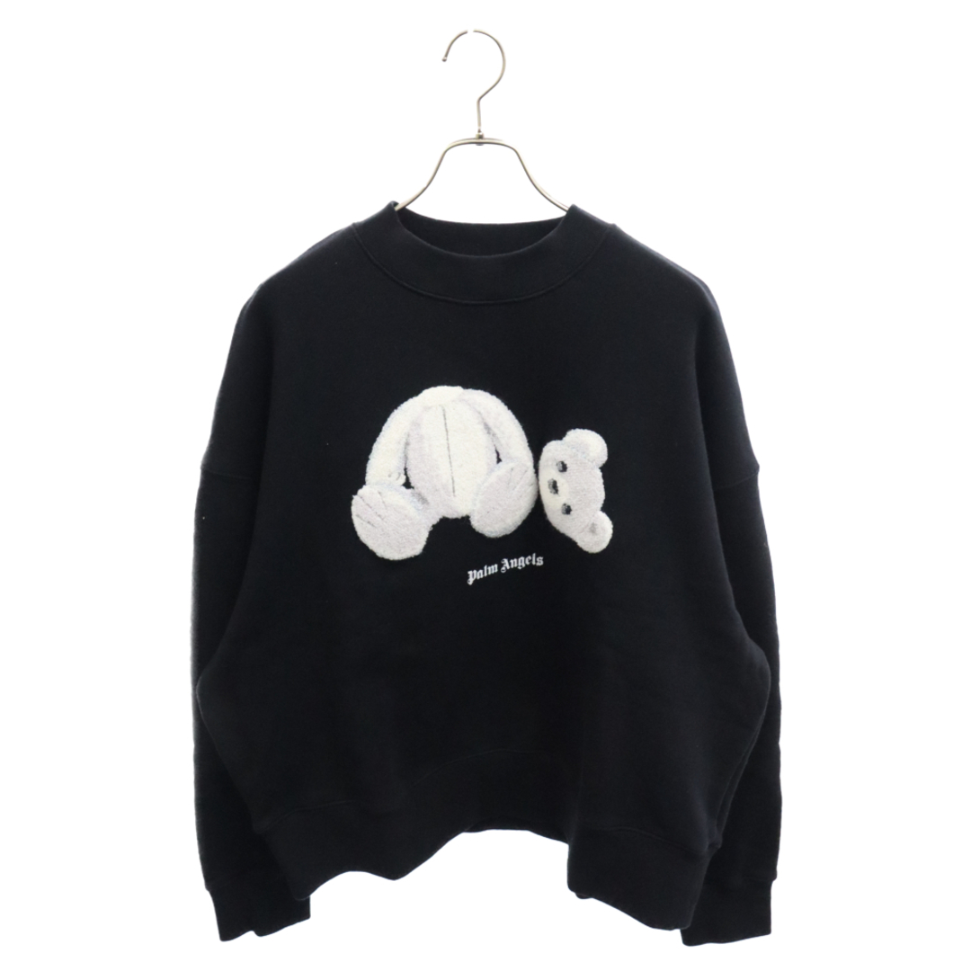 Palm Angels パームエンジェルス Ice bear Sweatshirt PMBA026E20FLE002 アイスベアー ロゴワッペン クルーネックスウェットシャツ トレーナー ブラック メンズのトップス(スウェット)の商品写真