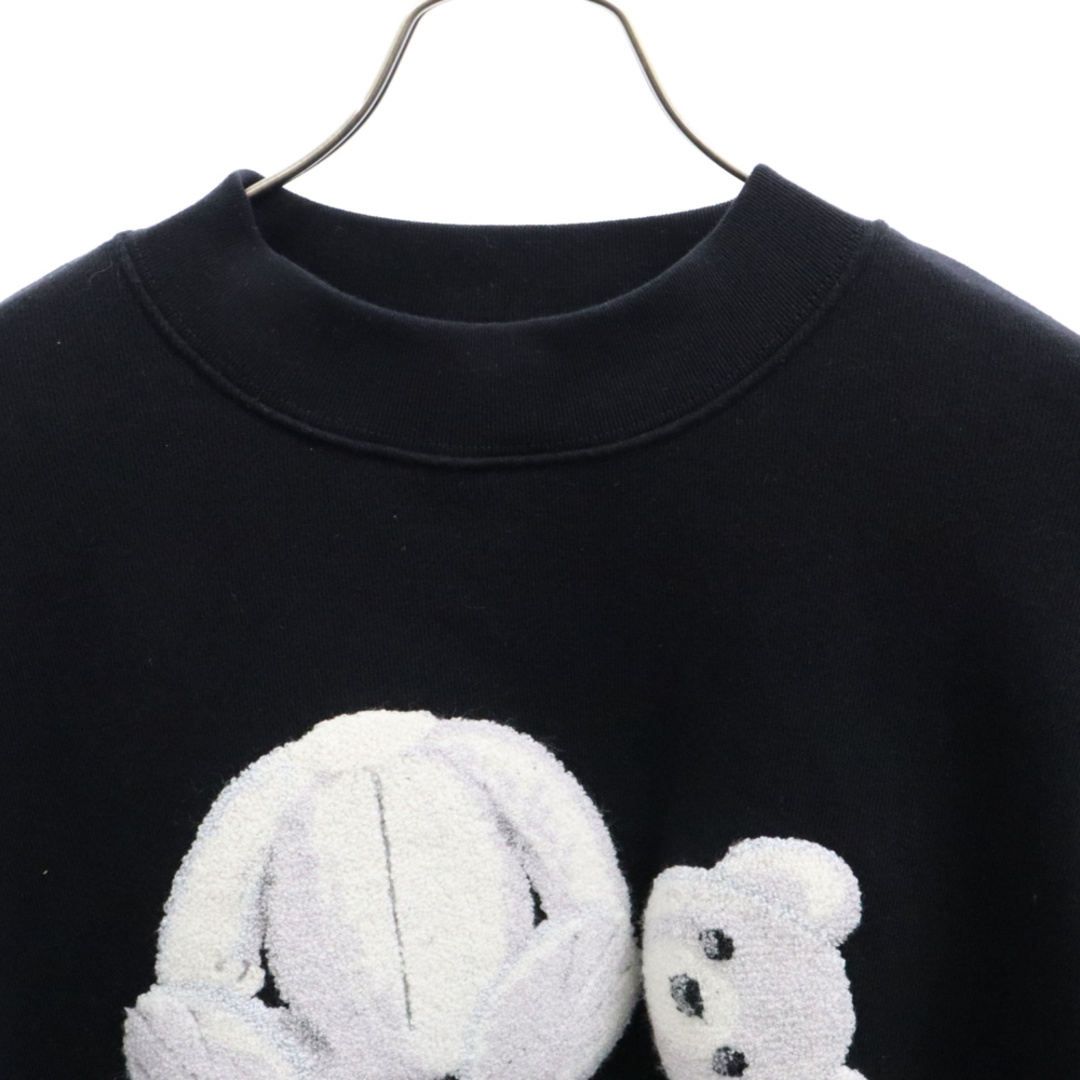 Palm Angels パームエンジェルス Ice bear Sweatshirt PMBA026E20FLE002 アイスベアー ロゴワッペン クルーネックスウェットシャツ トレーナー ブラック メンズのトップス(スウェット)の商品写真