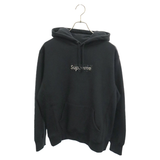 シュプリーム(Supreme)のSUPREME シュプリーム 19SS×SWAROVSKI Swarovski Box Logo Hooded Sweatshirt スワロフスキー ボックスロゴプルオーバースウェットパーカー ブラック(パーカー)