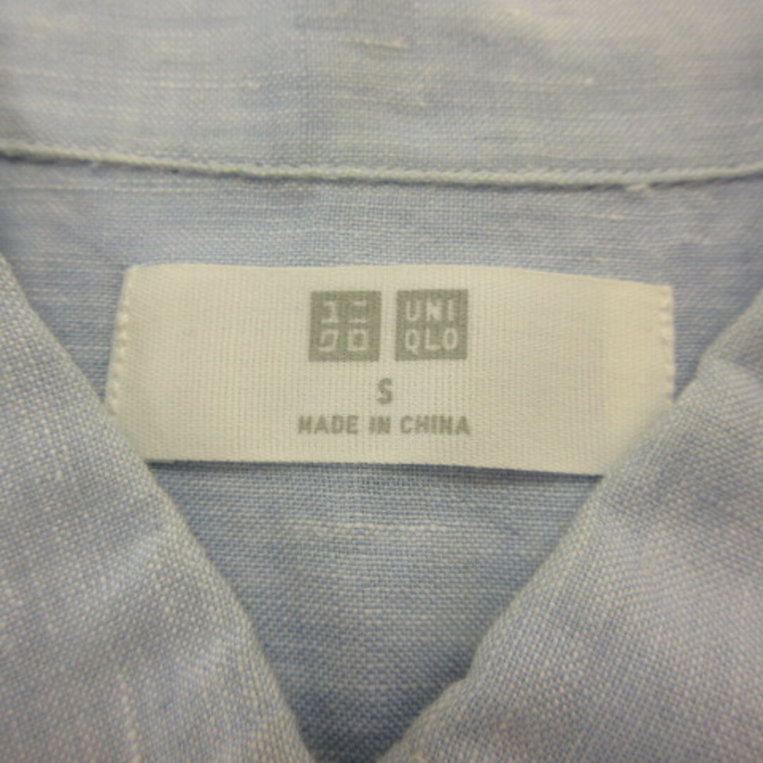 UNIQLO(ユニクロ)のユニクロ UNIQLO リネンシャツ 長袖 青 S *T314 レディースのトップス(シャツ/ブラウス(長袖/七分))の商品写真