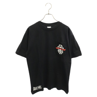 クロムハーツ(Chrome Hearts)のCHROME HEARTS クロムハーツ 東京銀座限定 スクロールロゴ 胸ポケット付 半袖Tシャツ ブラック(Tシャツ/カットソー(半袖/袖なし))