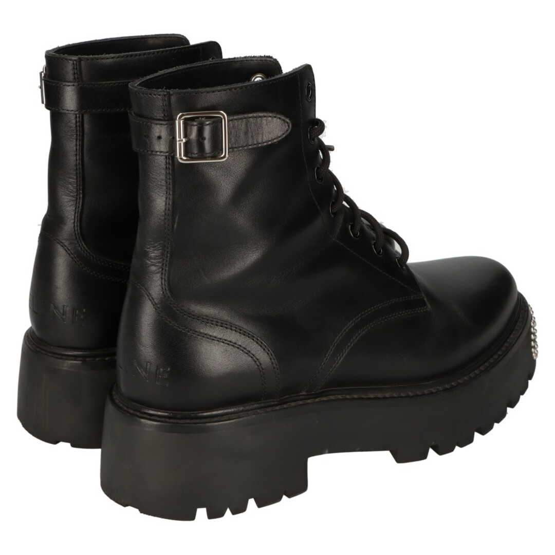 celine(セリーヌ)のCELINE セリーヌ 22AW BULKY BOOTS バルキー レースアップブーツ ロゴスタッズ レザーブーツ ブラック 345983579C メンズの靴/シューズ(ブーツ)の商品写真