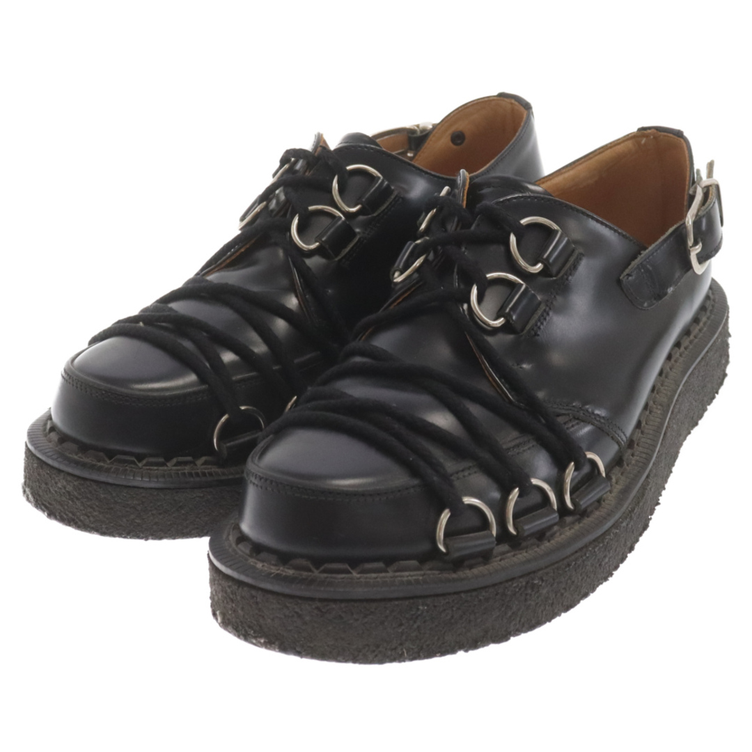 COMME des GARCONS HOMME PLUS(コムデギャルソンオムプリュス)のCOMME des GARCONS HOMME PLUS コムデギャルソンオムプリュス 19AW ×GEORGE COX ジョージコックス ボンテージ レースアップ レザー シューズ ブラック 9 PD-K122-001 メンズの靴/シューズ(ドレス/ビジネス)の商品写真