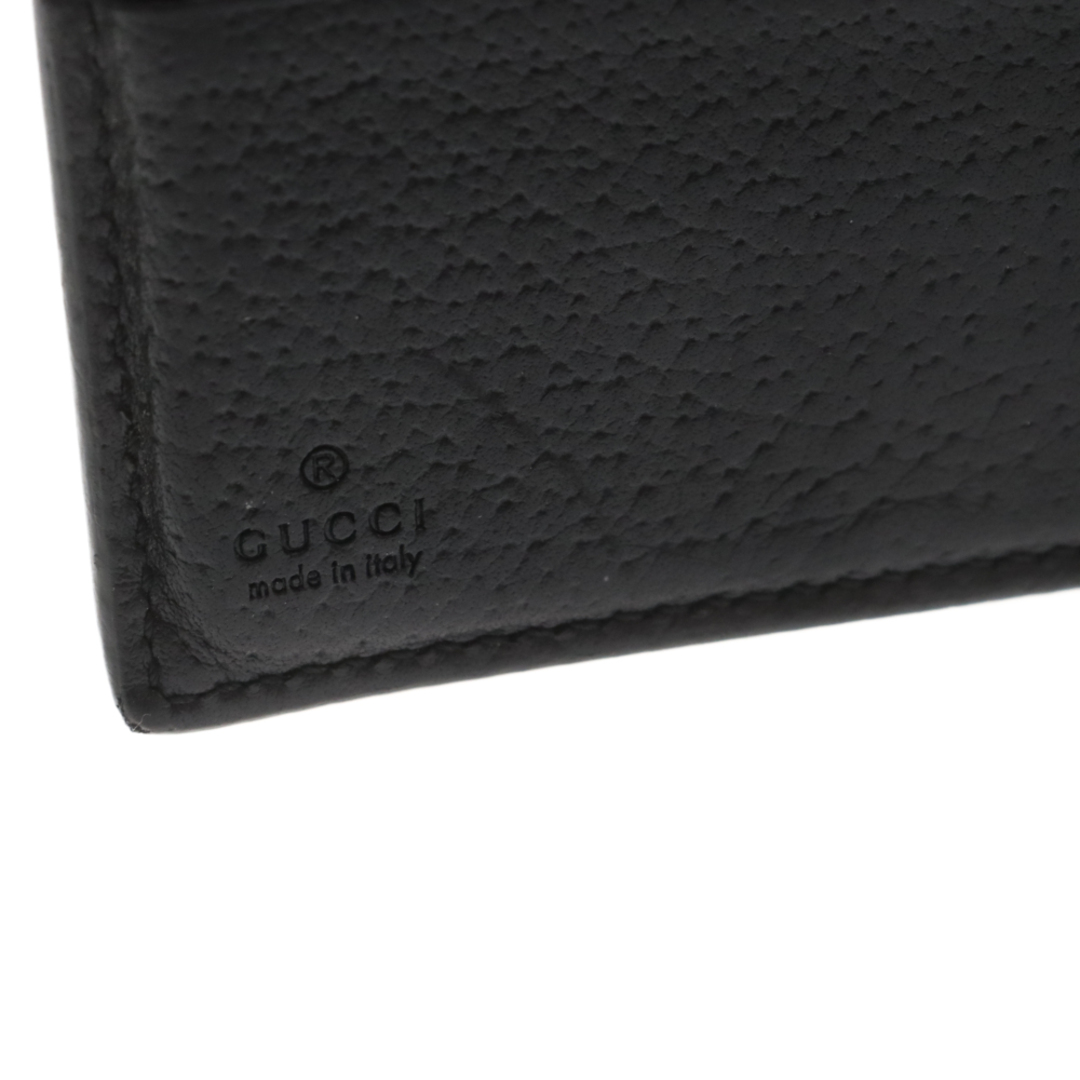 Gucci(グッチ)のGUCCI グッチ GGマーモント ゴールド金具 レザー二つ折り財布 カードケース ブラック メンズのファッション小物(折り財布)の商品写真