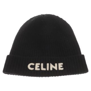 celine - CELINE セリーヌ ロゴパッチ ニット帽 帽子 ニットキャップ 2A25R535Q ブラック