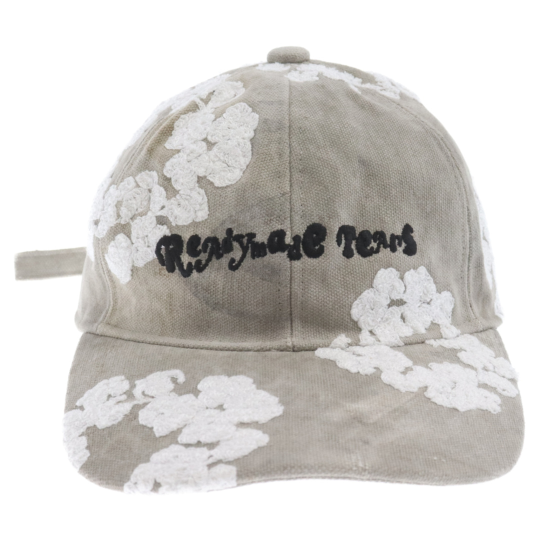 LADY MADE(レディメイド)のREADY MADE レディメイド 22AW ×Denim Tears COTTON WREATH CAP RE-DT-WH-00-00-15 デニムティアーズ ヴィンテージ加工 フラワー刺繍 ベースボールキャップ グレー メンズの帽子(キャップ)の商品写真