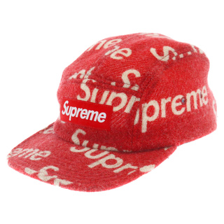 シュプリーム(Supreme)のSUPREME シュプリーム 18AW Harris Tweed Box Logo Cap ハリスツイード ボックス ロゴ キャンプキャップ 帽子 レッド(キャップ)