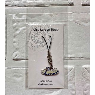 リサラーソン(Lisa Larson)の新品 未使用 青 リサラーソン Lisa ねるねこ ストラップ チャーム 猫(キーホルダー)