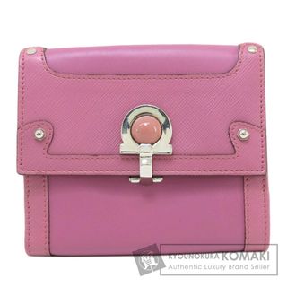 Salvatore Ferragamo - Salvatore Ferragamo ガンチーニ金具 二つ折り財布（小銭入れあり） レザー PVC レディース