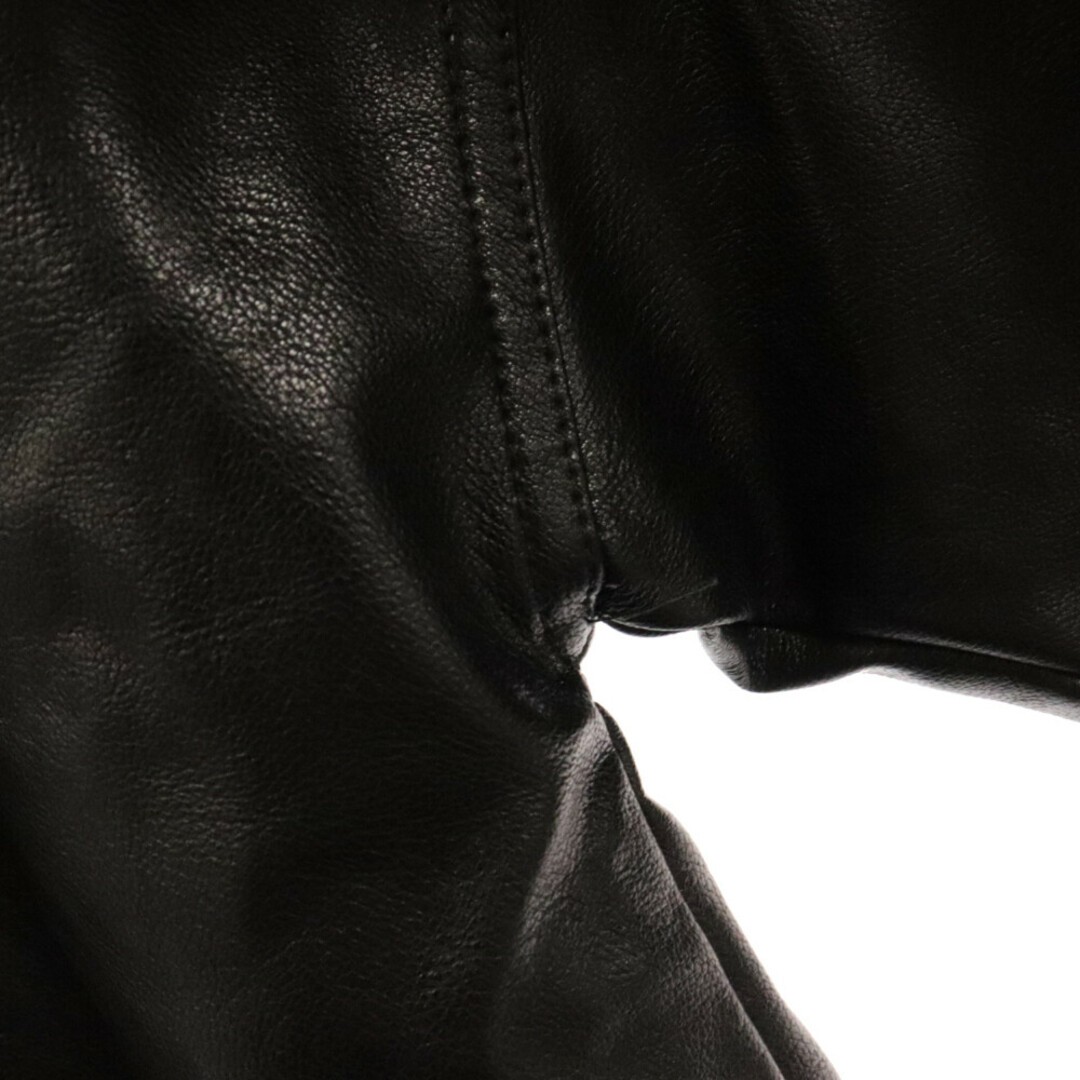 Subciety(サブサエティ)のSubciety サブサエティ FAKE LEATHER JKT フロントロゴ刺繍 フェイクレザージャケット ブラック メンズのジャケット/アウター(フライトジャケット)の商品写真