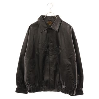 Subciety サブサエティ FAKE LEATHER JKT フロントロゴ刺繍 フェイクレザージャケット ブラック