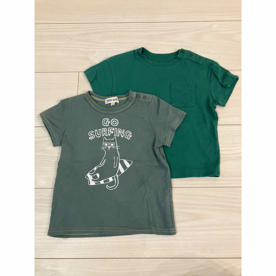 SHOO・LA・RUE(シューラルー)のTシャツ　2枚　まとめ売り　グリーン　男の子　80 キッズ/ベビー/マタニティのベビー服(~85cm)(Ｔシャツ)の商品写真