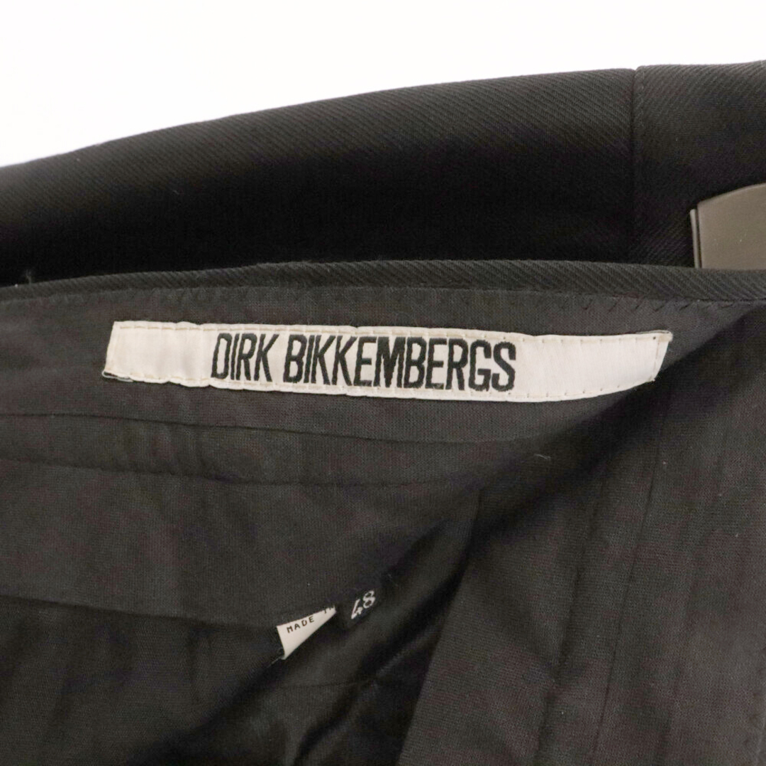 DIRK BIKKEMBERGS(ダークビッケンバーグ)のDIRK BIKKEMBERGS ダークビッケンバーグ レーヨンライン切り替え ウールスラックスパンツ ブラック メンズのパンツ(その他)の商品写真