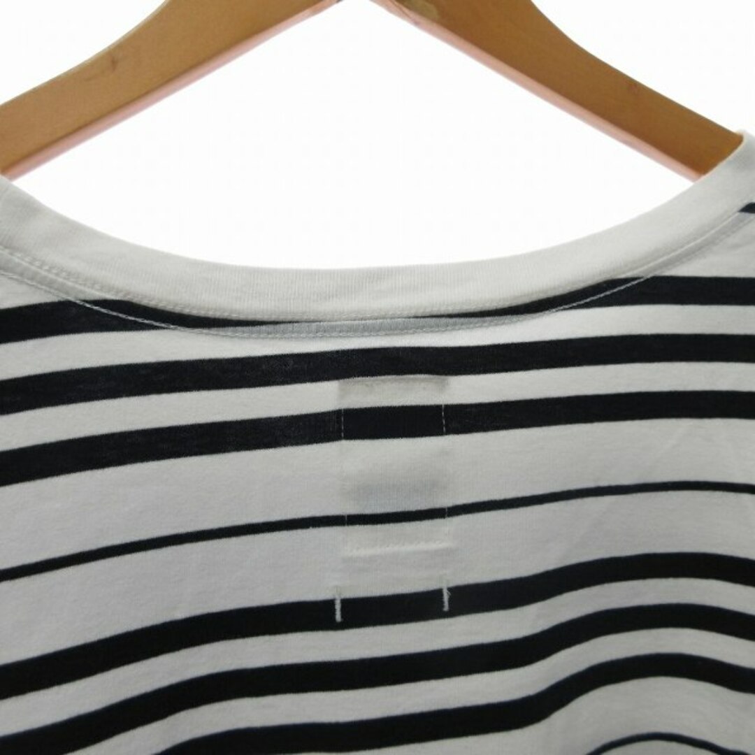 イエスタデイズ トゥモロウ ボーダーTシャツ カットソー 半袖 白 黒 L メンズのトップス(Tシャツ/カットソー(半袖/袖なし))の商品写真