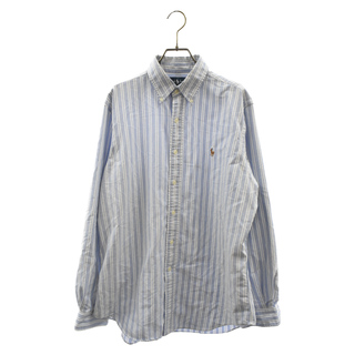 ポロラルフローレン(POLO RALPH LAUREN)のPOLO RALPH LAUREN ポロラルフローレン 90S Oxford Cotton Shirt オックスフォード ストライプ コットン 長袖シャツ ブルー/ホワイト(シャツ)