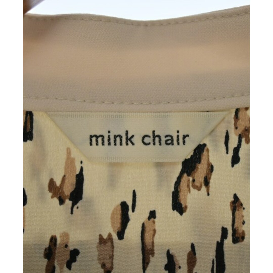 mink chair ワンピース 2(M位) ベージュx茶x黒(総柄) 【古着】【中古】 レディースのワンピース(ひざ丈ワンピース)の商品写真