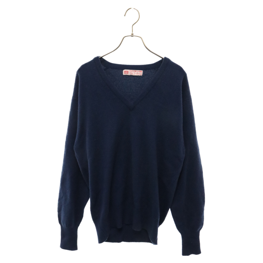 OLD ENGLAND(オールドイングランド)のOLD ENGLAND オールドイングランド VINTAGE Cashmere V Neck Knit Sweater カシミア Vネックニットセーター ヴィンテージ ネイビー メンズのトップス(ニット/セーター)の商品写真