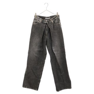 JOHN LAWRENCE SULLIVAN - JOHN LAWRENCE SULLIVAN ジョンローレンスサリバン 22AW Washed denim wide pants ウオッシュ加工 デニムワイドパンツ ブラック JLS-02-22