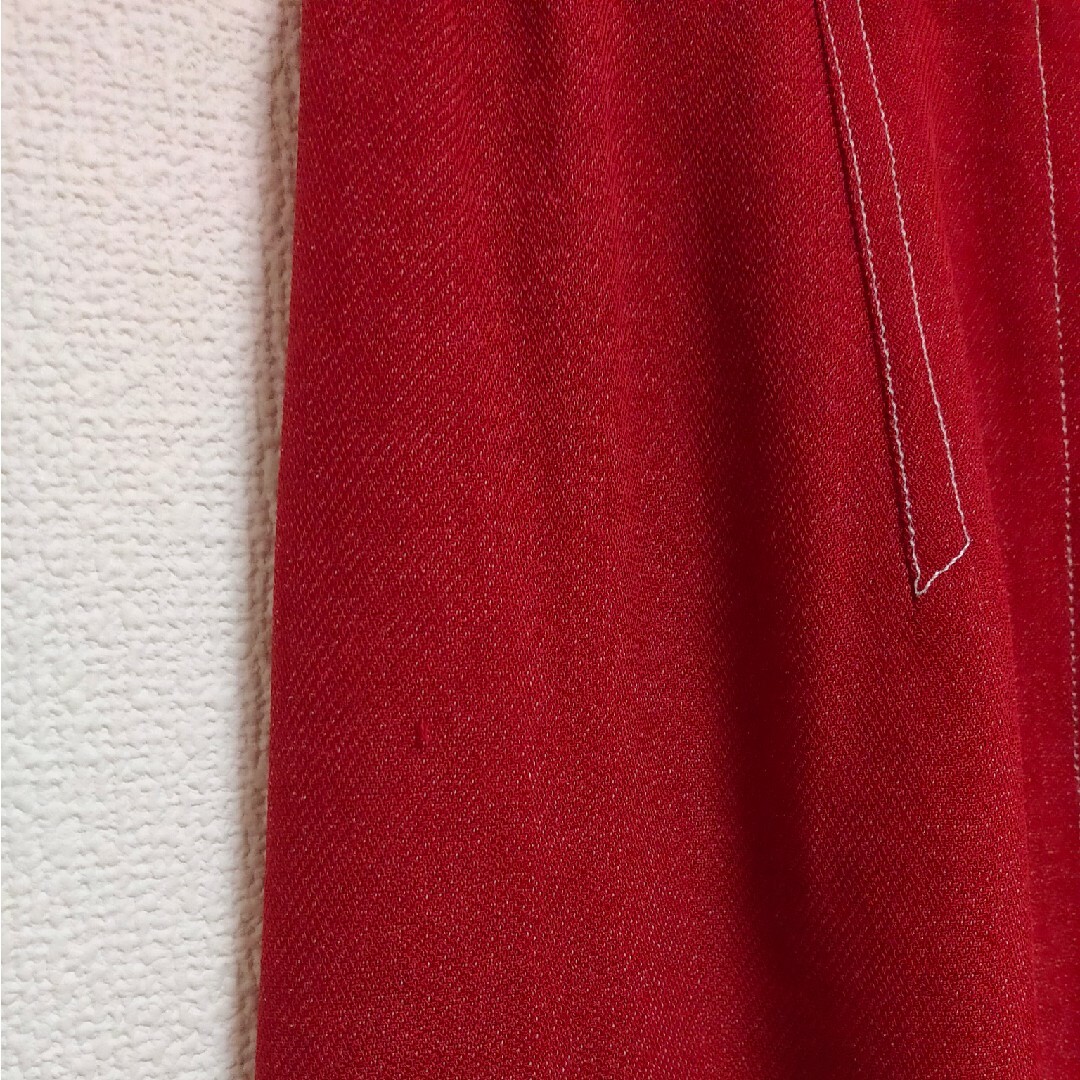 古着屋購入 古着 ロングスカート スカート タイトスカート スリット 赤 レディースのスカート(ロングスカート)の商品写真