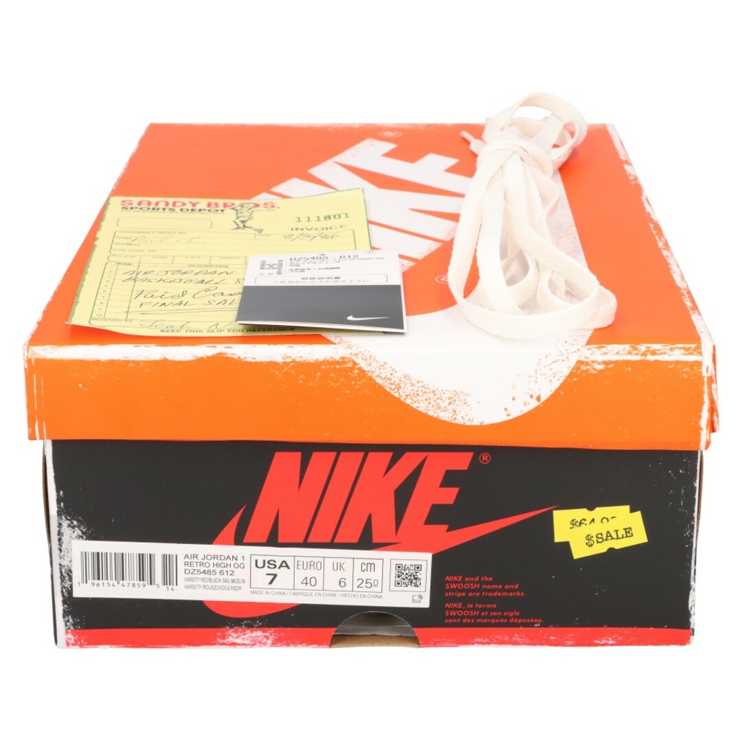 NIKE(ナイキ)のNIKE ナイキ AIR JORDAN 1 LOST&FOUND エアジョーダン1 ロスト&ファウンド ハイカットスニーカー ホワイト/レッド US7.0/25.0cm DZ5485-612 メンズの靴/シューズ(スニーカー)の商品写真