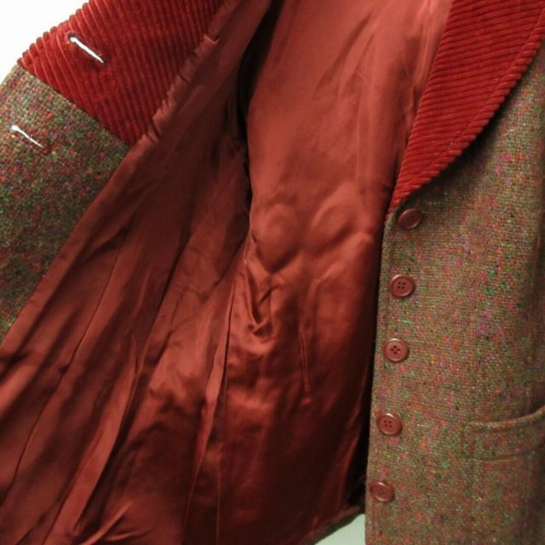 KENZO(ケンゾー)のケンゾー KENZO ウールツイードジャケット ブレザー コーデュロイ 赤系 M レディースのジャケット/アウター(テーラードジャケット)の商品写真