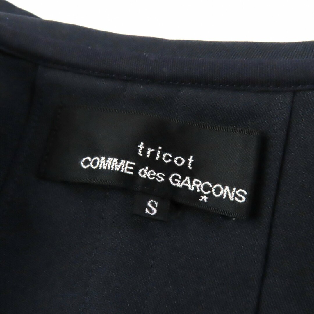 COMME des GARCONS(コムデギャルソン)の極美品★tricot COMME des GARCONS トリココムデギャルソン TE-O004 ベルト付 丸襟 半袖 シャツワンピース/ロングワンピース ネイビー S 日本製 正規品 レディース レディースのワンピース(ロングワンピース/マキシワンピース)の商品写真