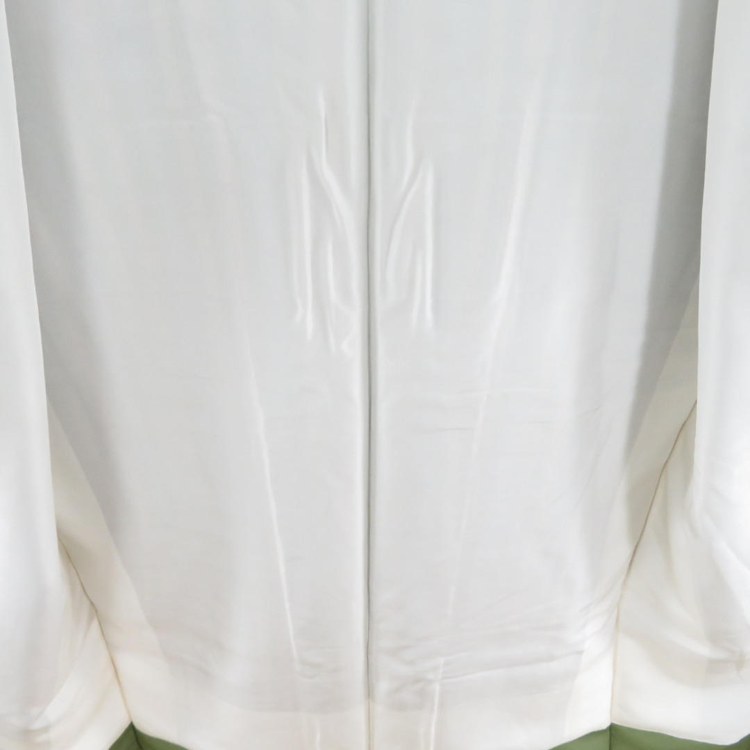 御召着物 飾り縦縞文様 緑茶色 袷 広衿 正絹 カジュアル着物 仕立て上がり 身丈161cm レディースの水着/浴衣(着物)の商品写真