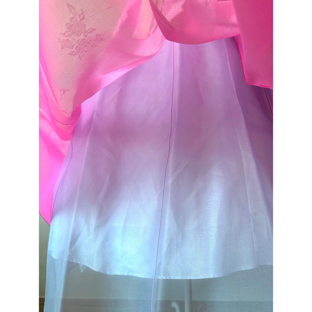 チマチョゴリ 美品フルオーダー 高級シルク 3点セット レディースのフォーマル/ドレス(ウェディングドレス)の商品写真