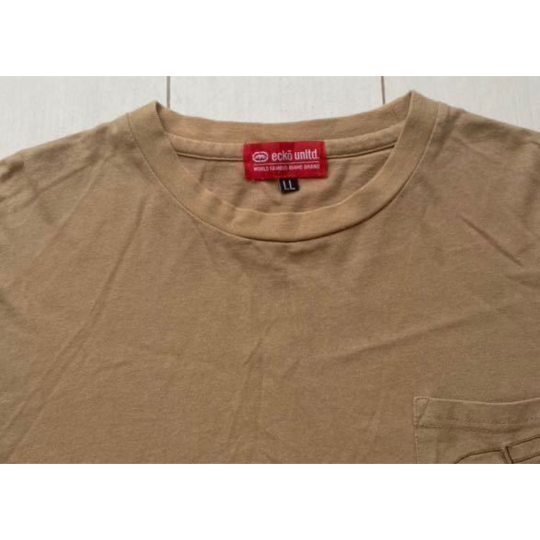 ECKO UNLTD(エコーアンリミテッド)の美品 90s VINTAGE ECKO エコー カーキ ポケット ロンT XL メンズのトップス(Tシャツ/カットソー(七分/長袖))の商品写真