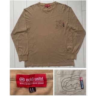 エコーアンリミテッド(ECKO UNLTD)の美品 90s VINTAGE ECKO エコー カーキ ポケット ロンT XL(Tシャツ/カットソー(七分/長袖))