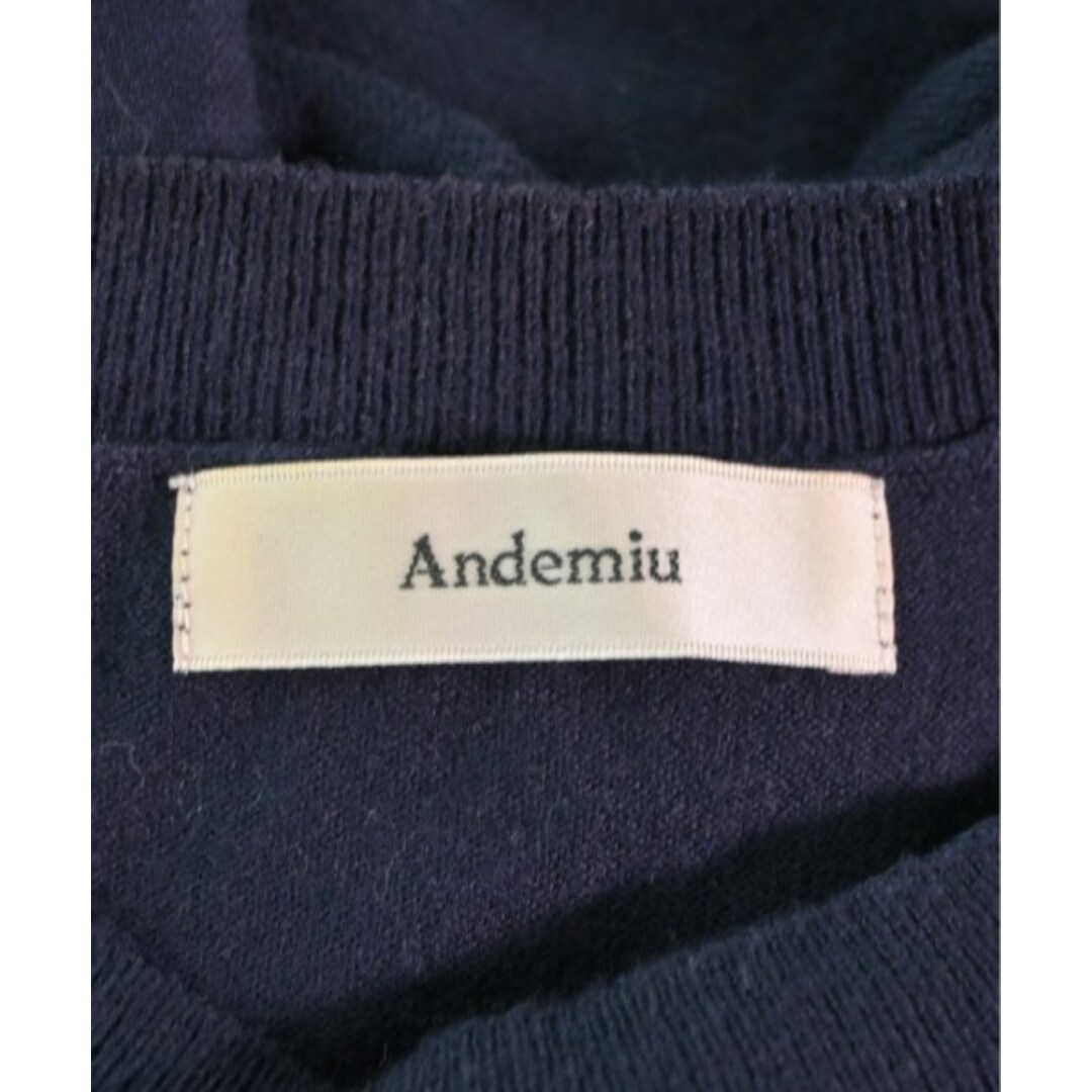 Andemiu(アンデミュウ)のAndemiu アンデミュウ ワンピース F 紺x茶x白 【古着】【中古】 レディースのワンピース(ひざ丈ワンピース)の商品写真