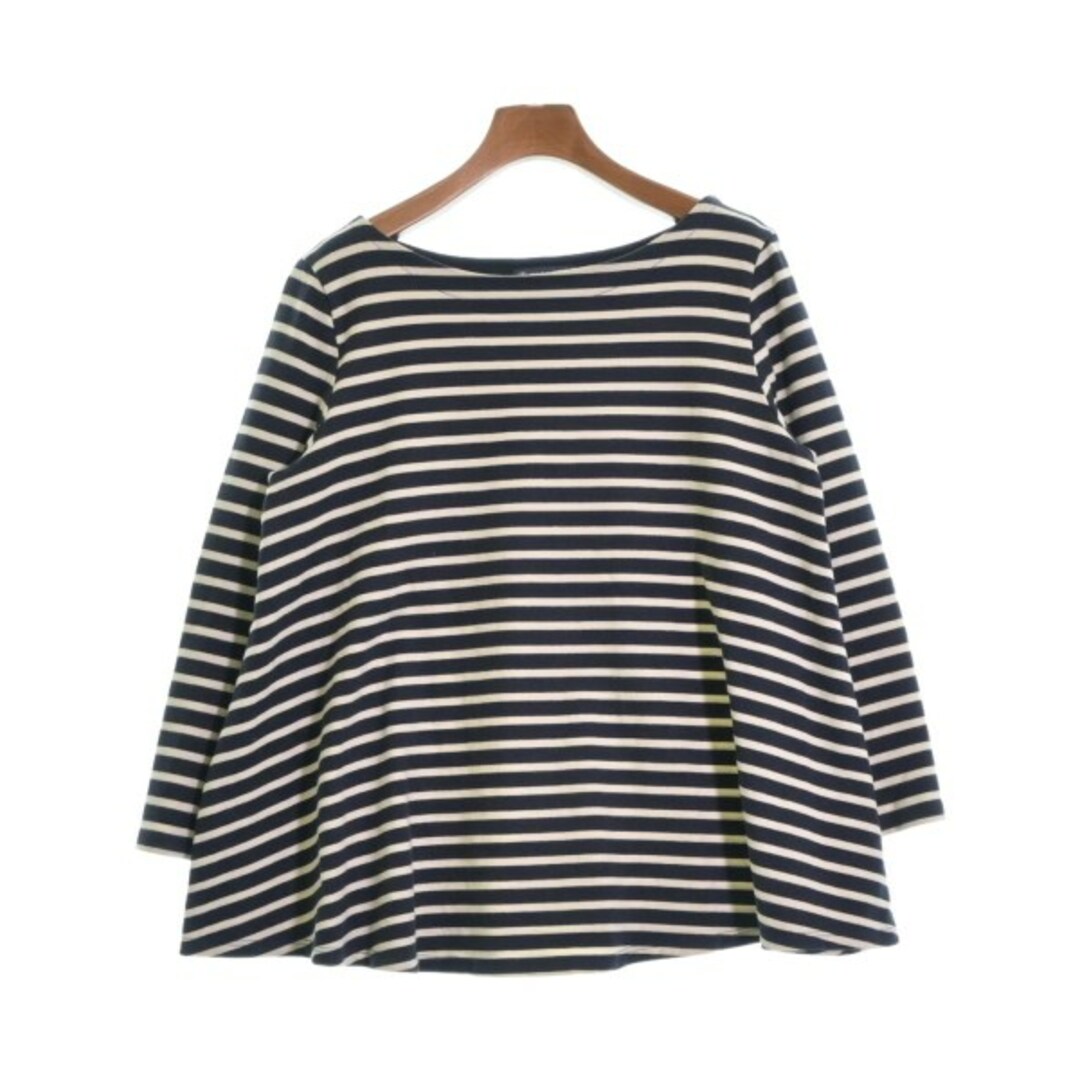 PETIT BATEAU(プチバトー)のPETIT BATEAU Tシャツ・カットソー M 紺x白(ボーダー) 【古着】【中古】 レディースのトップス(カットソー(半袖/袖なし))の商品写真