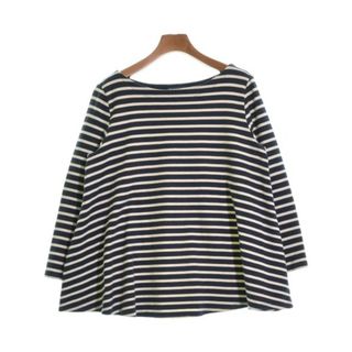 プチバトー(PETIT BATEAU)のPETIT BATEAU Tシャツ・カットソー M 紺x白(ボーダー) 【古着】【中古】(カットソー(半袖/袖なし))