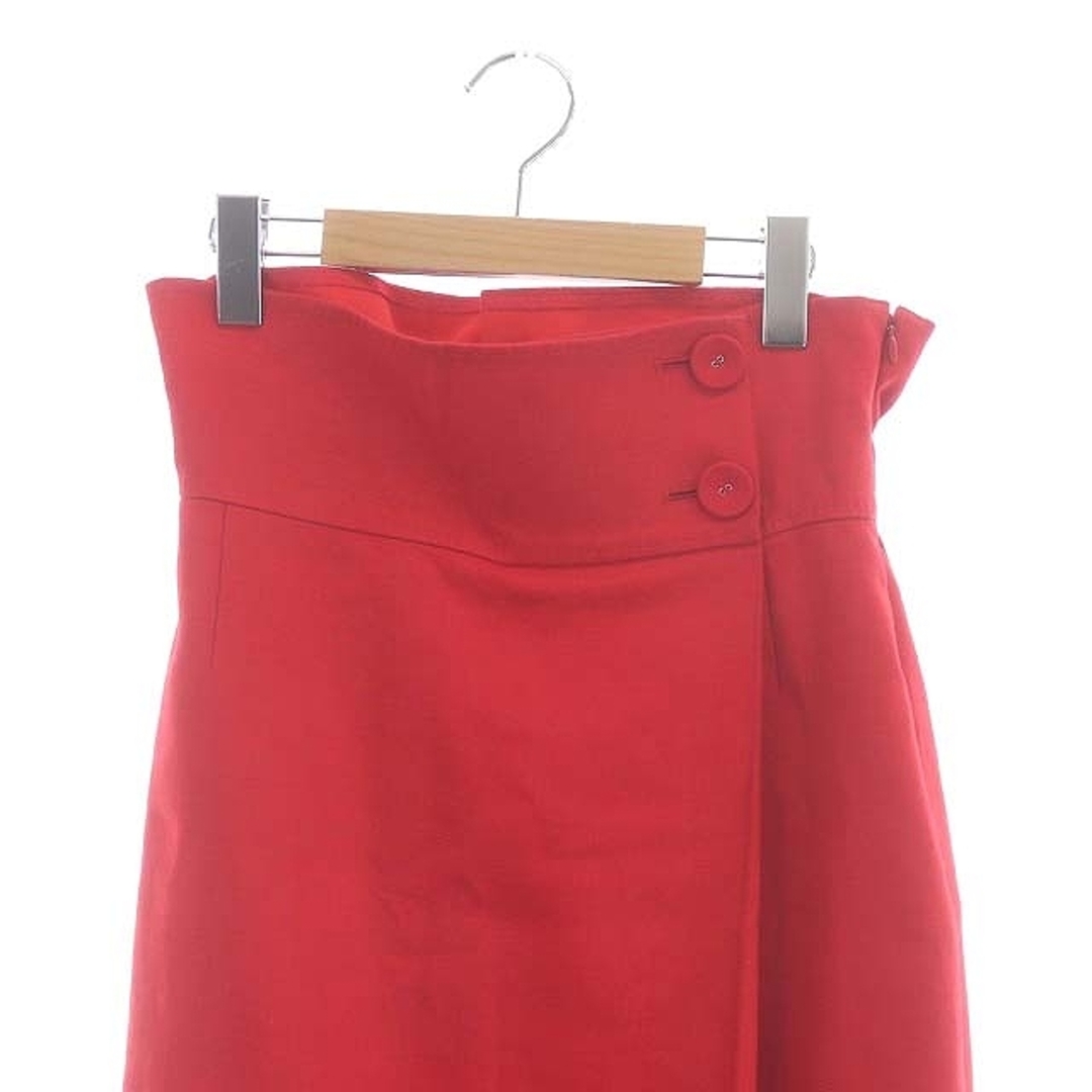 ADORE(アドーア)のアドーア バックジョーゼット麻スカート ロング丈 ミモレ丈 Iライン S 赤 レディースのスカート(ロングスカート)の商品写真