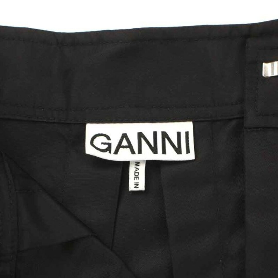 ガニー GANNI フレアスカート ひざ丈 ジップアップ タック 36 S 黒 レディースのスカート(ひざ丈スカート)の商品写真