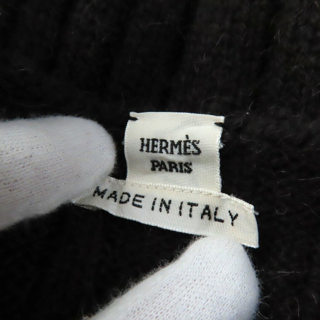 Hermes(エルメス)の極美品★HERMES エルメス キャメル100% クルーネック 長袖 膝丈 ニットワンピース ダークブラウン 38 イタリア製 正規品 レディース レディースのワンピース(ひざ丈ワンピース)の商品写真