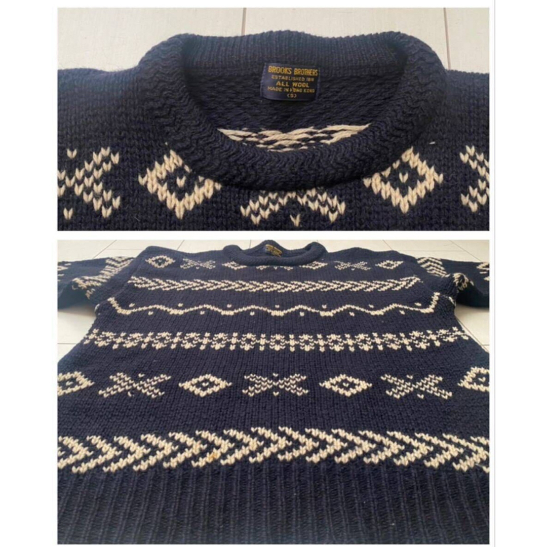 Brooks Brothers(ブルックスブラザース)の美品 90s brooks brothers native knit navy メンズのトップス(ニット/セーター)の商品写真