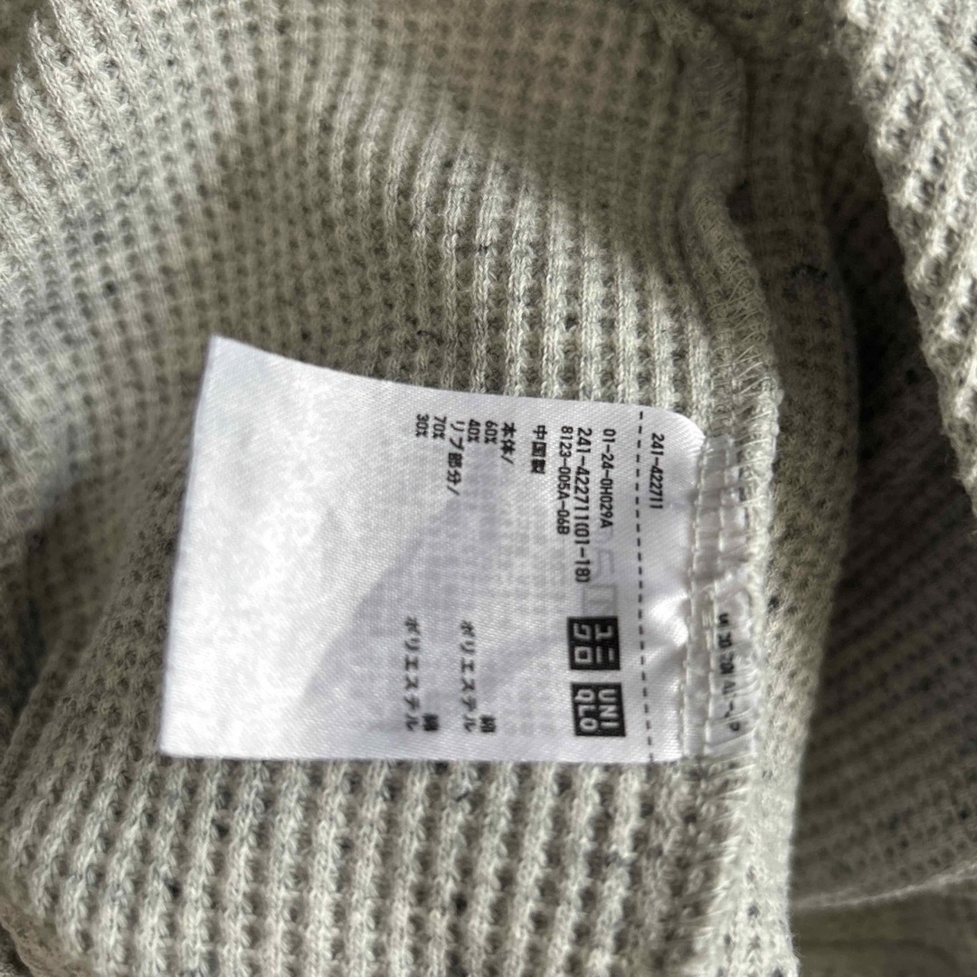 UNIQLO(ユニクロ)のUNIQLO ユニクロ　ワッフルクルーネック　L レディースのトップス(カットソー(長袖/七分))の商品写真