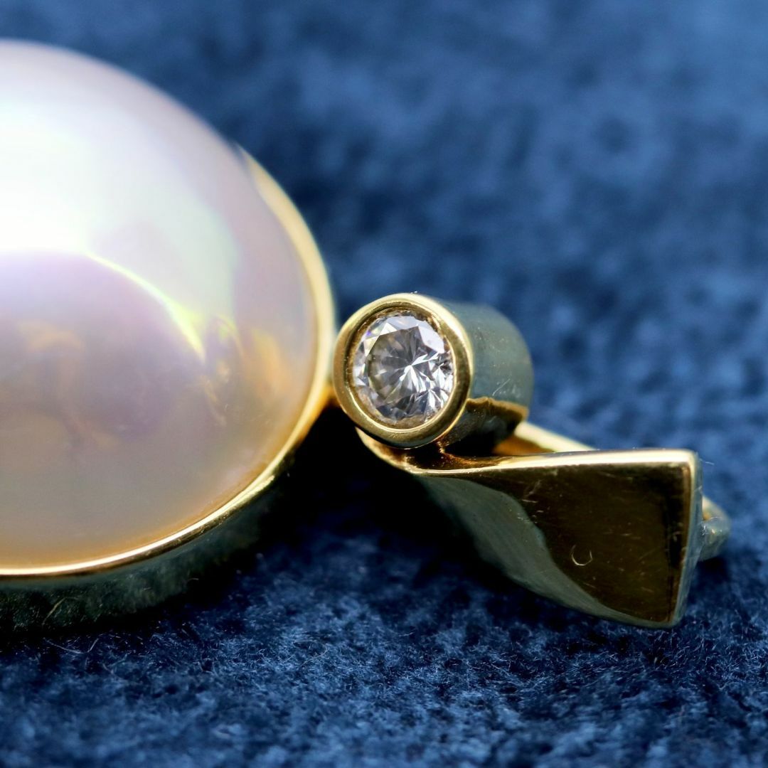TASAKI(タサキ)の田崎真珠 ネックレストップ K18 ダイヤ マベパール 真珠 1P タサキ レディースのアクセサリー(チャーム)の商品写真