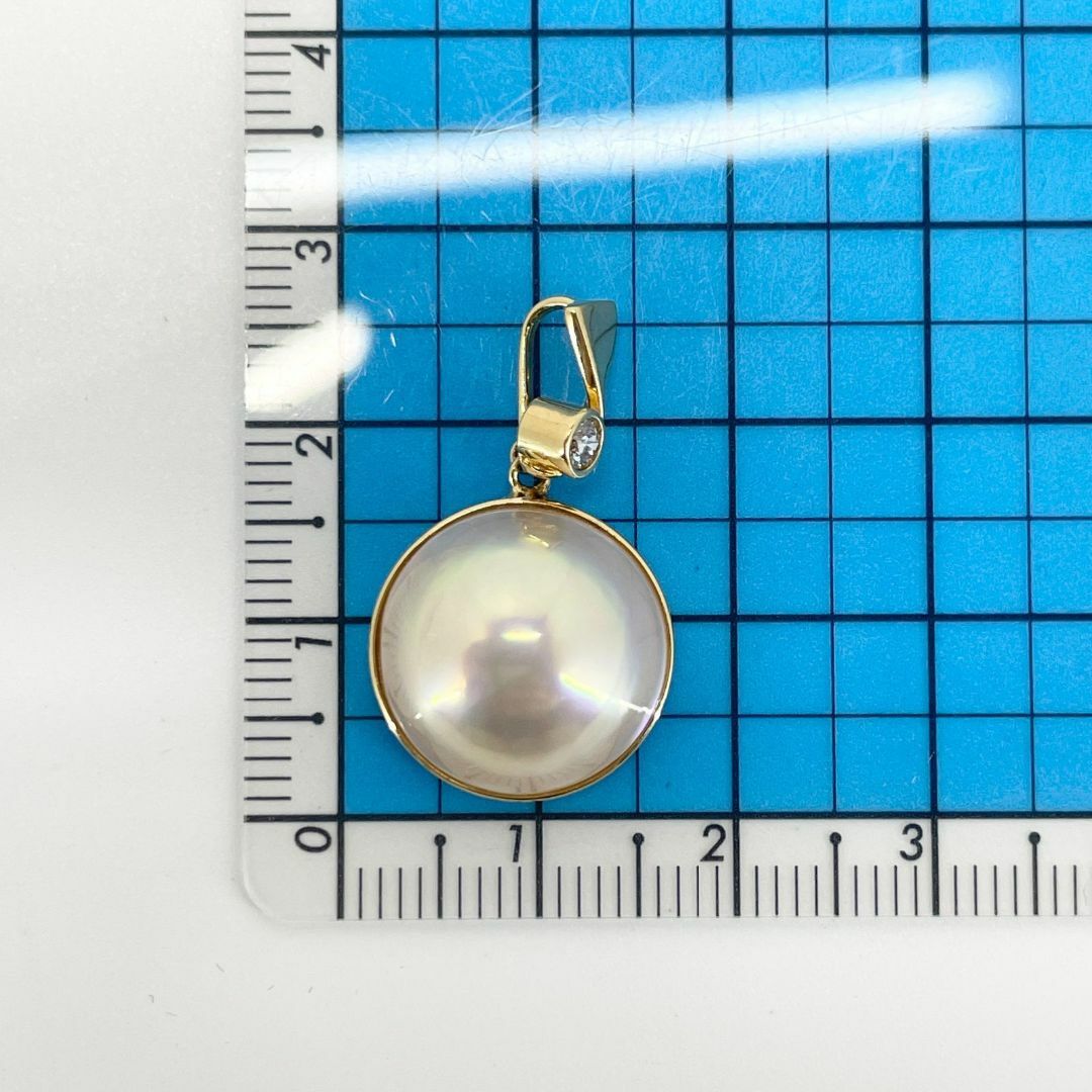 TASAKI(タサキ)の田崎真珠 ネックレストップ K18 ダイヤ マベパール 真珠 1P タサキ レディースのアクセサリー(チャーム)の商品写真