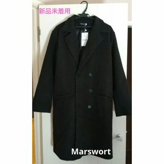 新品未着用　Marswort メンズ　XL チェスターコート　黒　ウールコート(チェスターコート)