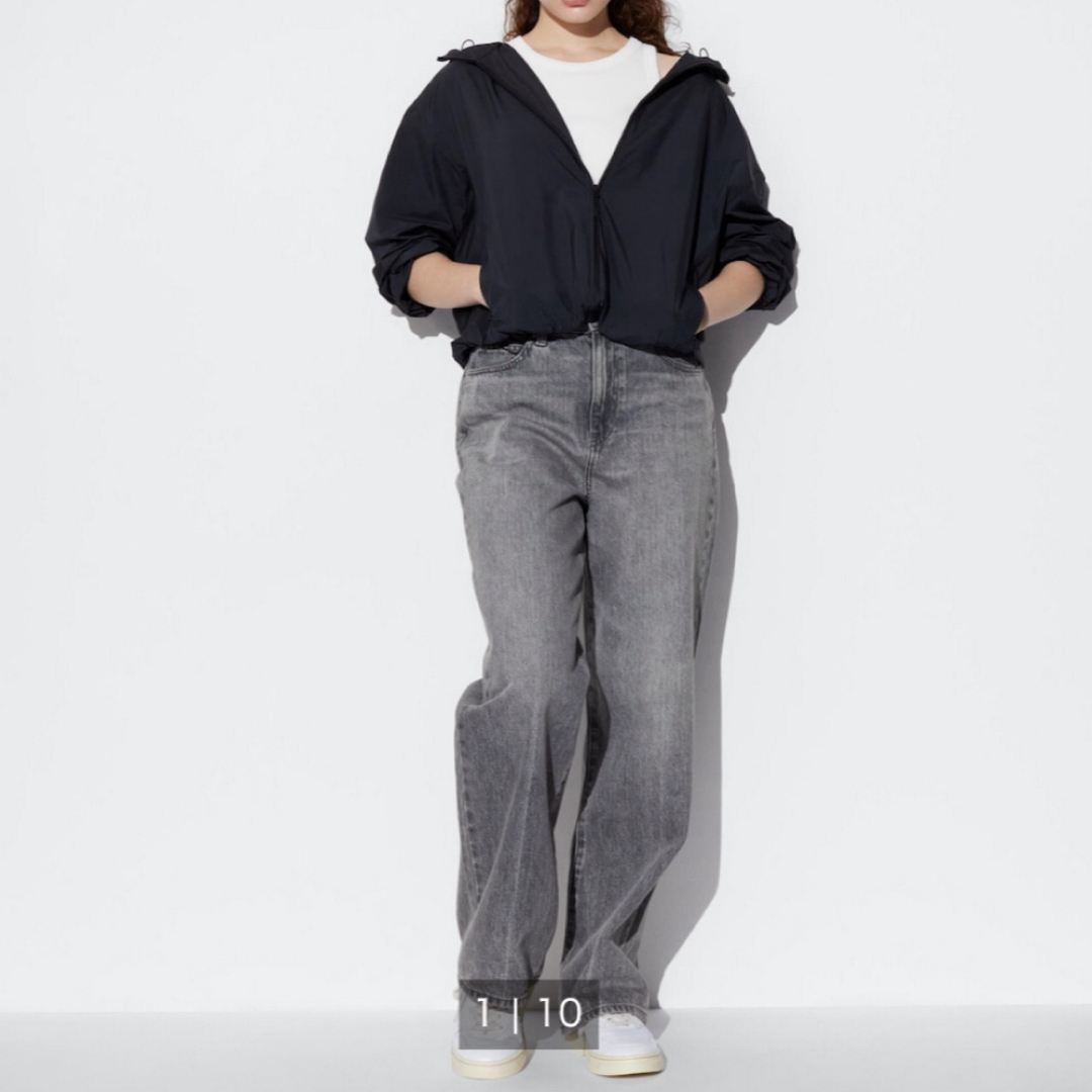 UNIQLO(ユニクロ)のUNIQLO春新作 ワイドストレートジーンズ グレー レディースのパンツ(デニム/ジーンズ)の商品写真