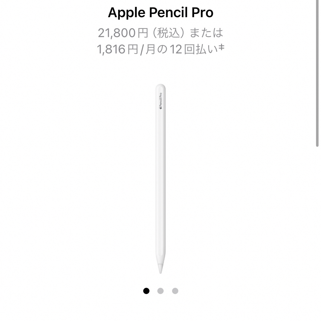 Apple(アップル)のApple pencil pro/新品未使用 スマホ/家電/カメラのPC/タブレット(タブレット)の商品写真