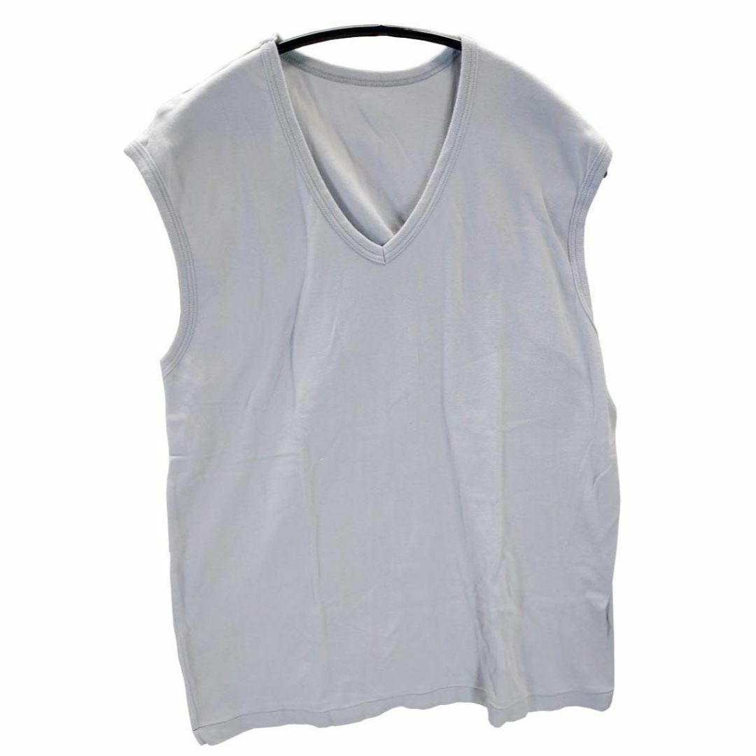 SI1382◆新品 メンズ ノースリーブVネックシャツ  5L ライトグレー メンズのトップス(Tシャツ/カットソー(半袖/袖なし))の商品写真